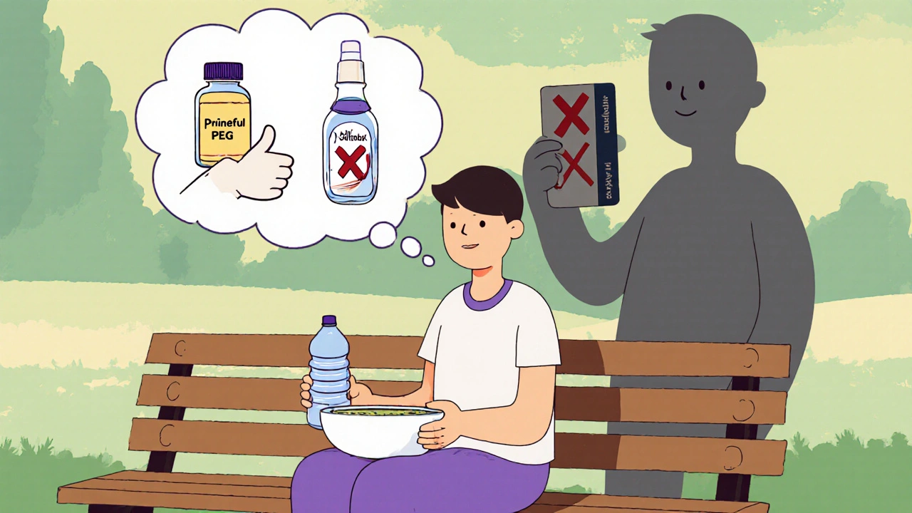 Person in park with healthy habits and doctor recommending PEG