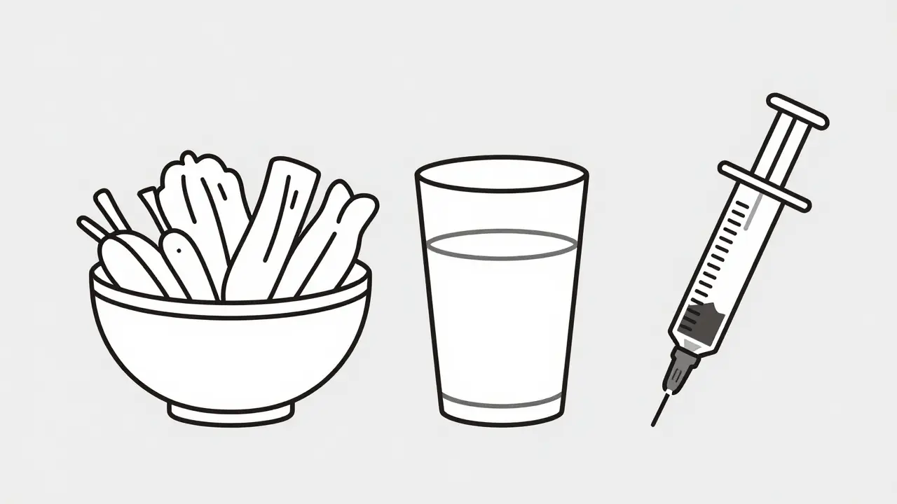 Healthy low-sodium food and medical tools for Meniere's disease management