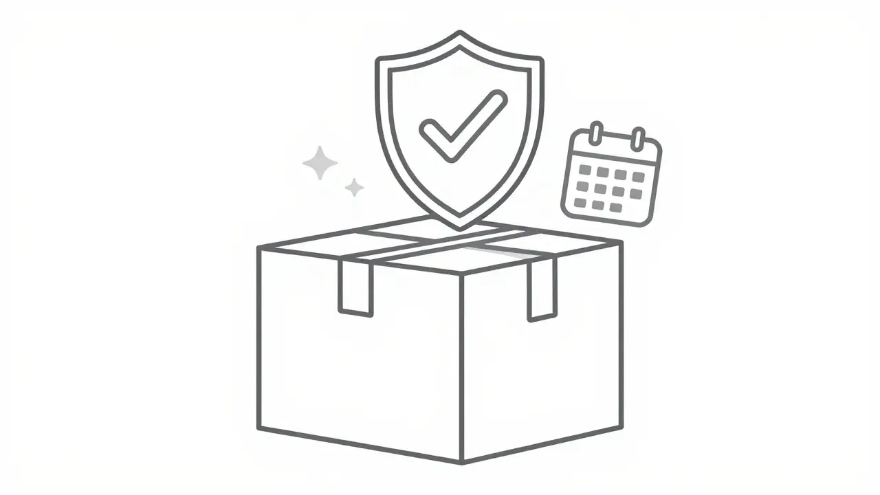 Discreet package with safety verification shield