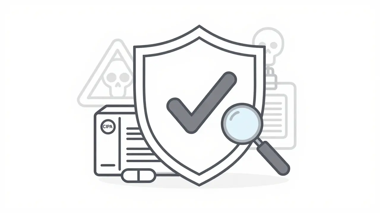 Shield protecting pills from online pharmacy scams
