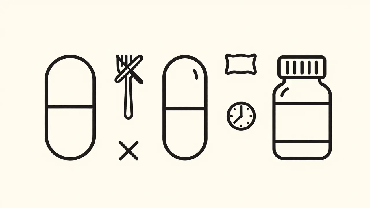 Icons representing safe heartburn meds and lifestyle tips