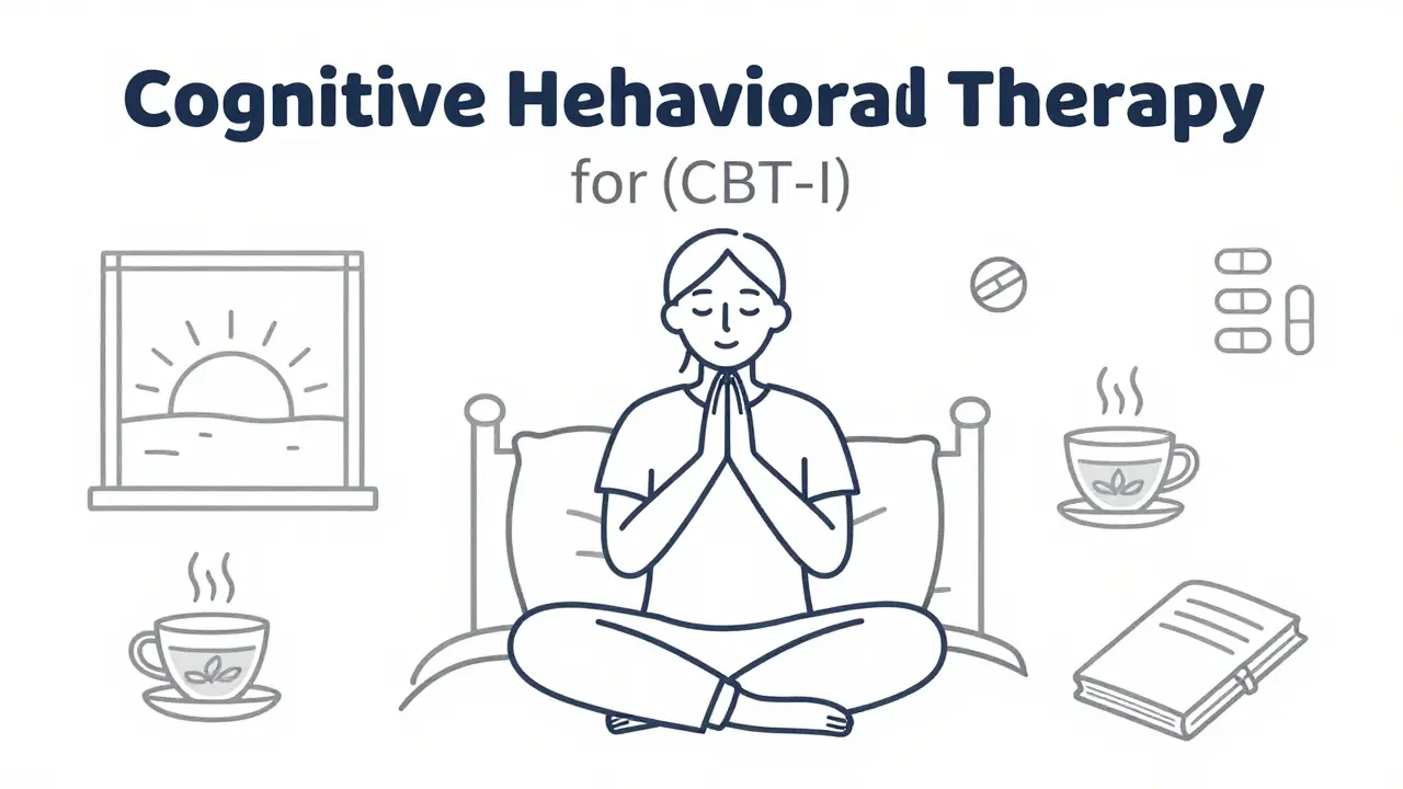 Person meditating with tea and sunlight for better sleep