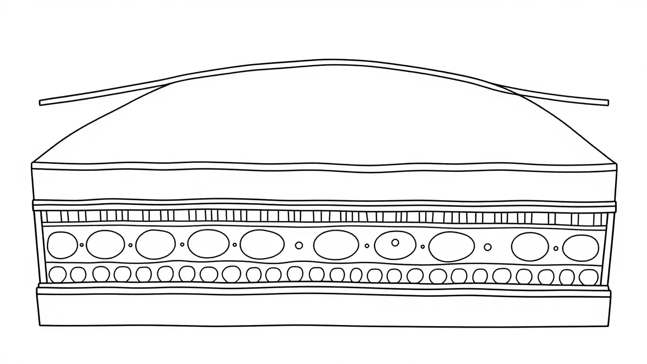 Schematic line drawing of retinal layers