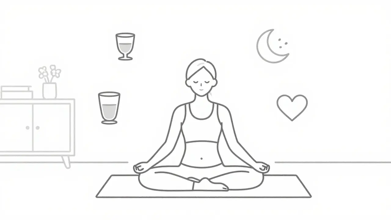 Person practicing self-care and mindfulness